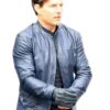 Mission Impossible 6 Fallout Tom Cruise Blue Biker Leather Jacket