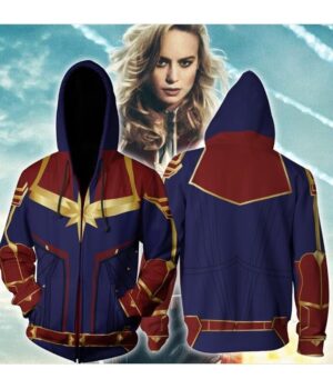 CAPTAIN MARVEL CAROL DANVERS MS MARVEL COSTUMES HOODIES SWEATSHIRTS TRACKSUIT CASUAL ZIPPER HOODED JACKET
