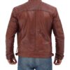 Cafe Racer Real Lambskin Leather Distressed Motorcycle Jacket