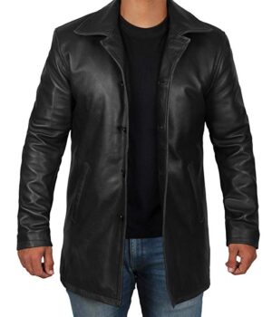 Bristol Mens Leather Car Coat