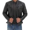 Cafe Racer Real Lambskin Leather Distressed Motorcycle Jacket