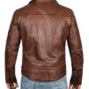 Cafe Racer Real Lambskin Leather Distressed Motorcycle Jacket