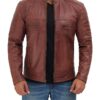 Cafe Racer Real Lambskin Leather Distressed Motorcycle Jacket