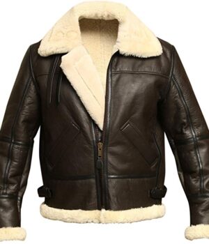 B3 Bomber Aviator Shearling Sheepskin Leather Winter Jacket