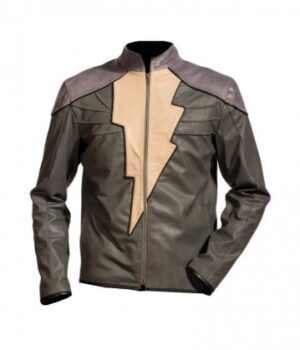 Injustice Gods Among Us Shazam Grey Adam Leather Jacket