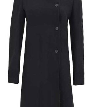 Brenda Black Wool Single Breasted Coat Womens