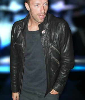 Coldplay Band Chris Martin Black Leather Jacket