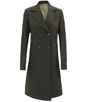 Stephanie Women Long Green Wool Coat