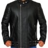 Deadpool Ajax (Ed Skrein) Black Leather Jacket