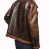 WWE Raw Dean Ambrose B3 Aviator Fur Shearling Bomber Brown Leather Jacket