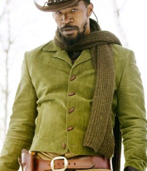 Jamie Foxx Django Unchained Green Leather Jacket