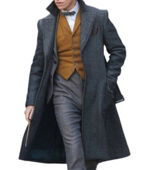 Fantastic Mens Newt Wide Notch Lapel Trench Long Grey Coat