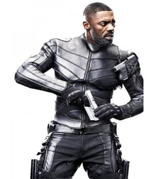 Idris Elba Fast and Furious 2019 Hobbs and Shaw Brixton Lore Black Leather Jacket Costume