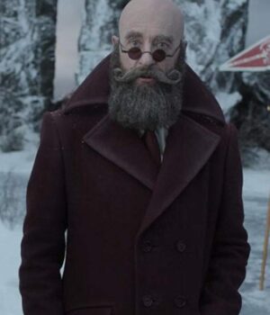Richard E. Grant Coat from A Series of Unfortunate Events When its winter and you are obsessed with your matchless persona, why not try out the outfit worn by your favorite on-screen bold man. The A Series of Unfortunate Events Richard E. Grant Purple Coat is inspired by the actor Richard E. Grant. The man with a long beard and macho mustaches marking himself as the badass manly personality throughout with his antagonist villainous character. If you want something graceful, this would work ideally. Winter and wool have a never-ending relation, however, this Richard E. Grant Purple Coat is made up of wool fabric which makes it highly-functional for the cold days. The appealing purple color makes it perfect to wear on the streets and a friend's gathering. So choose your suitable size and drop the order for an ageless attitude. Product Specification: Material: Wool Fabric Color: Purple Inner: Viscose Lining Pockets: Two Front and Two Inward Pockets Front: Button Closure and Wide Lapel Collar
