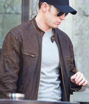 Captain America Civil War Chris Evans Brown Leather Jacket