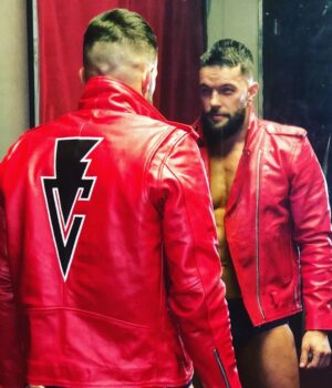 WWE RAW Finn Balor Red Biker Leather Jacket