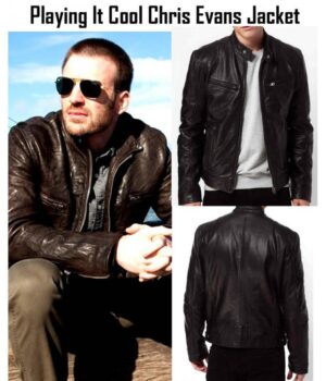 Playing it Cool Chris Evans Black Leather Jacket