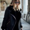 ZARA BLACK FAUX LEATHER SHEARLING FUR DOUBLE FACED BIKER JACKET AVIATOR COAT NEW ZARA BLACK FAUX LEATHER SHEARLING FUR DOUBLE FACED BIKER JACKET AVIATOR COAT NEW