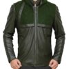 Green Arrow Stephen Amell Hooded Leather Jacket