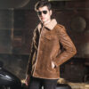 men's real leather jacket denim with faux fur lining genuine leather jackets men's leather jacket