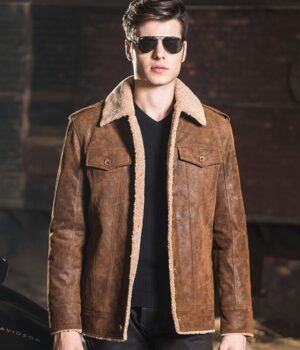 men's real leather jacket denim with faux fur lining genuine leather jackets men's leather jacket