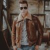 real leather jacket, men genuine leather motorcycle jacket Air Force flight jackets aviator coat men