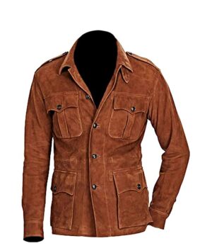Men's Fashion 4 Pocket Suede Leather Coat