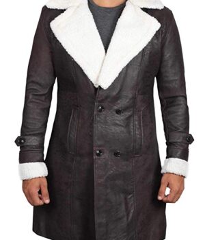 Superfly Trevor Jackson Black Leather Shearling Coat