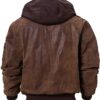 Men's Leather Flight Bomber Jacket Air Force Aviator
