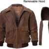 Men's Leather Flight Bomber Jacket Air Force Aviator