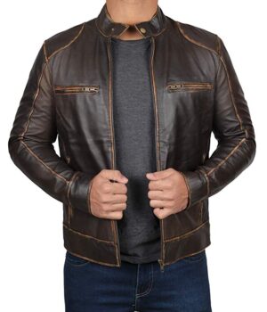 Real Lambskin Motorcycle Jacket for Men