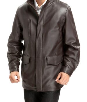 Cowhide Mens Thinsulate Filled Leather Coat