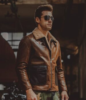 Real leather jacket for men Air Force flight jacket