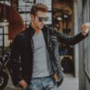 Genuine leather jacket genuine leather jacket black motorcycle jackets winter coat for men warm
