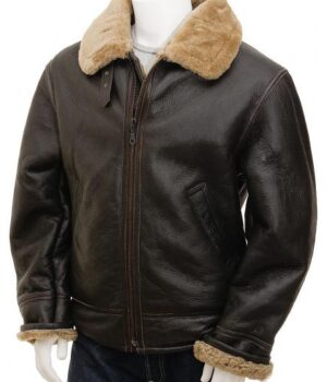 Modesto Mens Leather Shearling Aviator Jacket