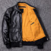 men leather jacket Military Pilot jacket Air Force Flight A2 black and brown jacket