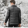 Real leather down jacket for men warm winter black lambskin jacket genuine leather with sheepskin collar coat