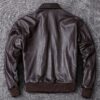men leather jacket Military Pilot jacket Air Force Flight A2 black and brown jacket