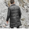 Lambskin jacket for men with detachable sheepskin collar