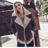 new winter faux fur jacket women genuine leather jacket