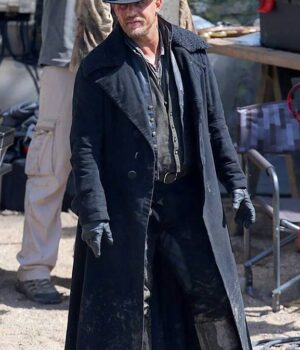 Tom Long Black Trench Coat With Fur Collar