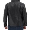 Moffit Mens Black Leather Motorcycle Jacket