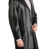 Cowhide Leather Walking Long Coat Cowhide Leather Walking Long Coat
