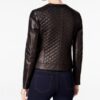 Collarless Women Black Quilted Jacket