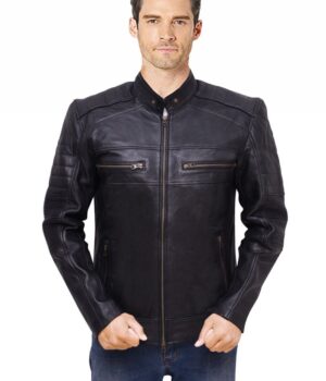 Cafe Racer Biker Leather Jacket