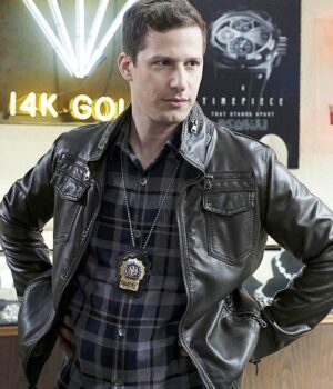 Brooklyn Nine Nine Jake Peralta Black Leather Jacket