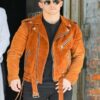 Nick Jonas Amiri Suede Biker Jacket