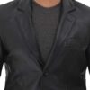 Brandon Black Shiny Mens Leather Blazer Jacket Brandon Black Shiny Mens Leather Blazer Jacket