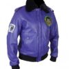 BATMAN HENCHMAN JOKER GOON PURPLE BOMBER JACKET