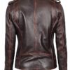 Kirsten Asymmetrical Womens Brown Leather Jacket